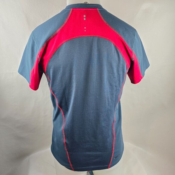 The North Face Shirt Mens Medium Gray Red Performance Outdoors Crew Neck Hiking - Picture 9 of 16